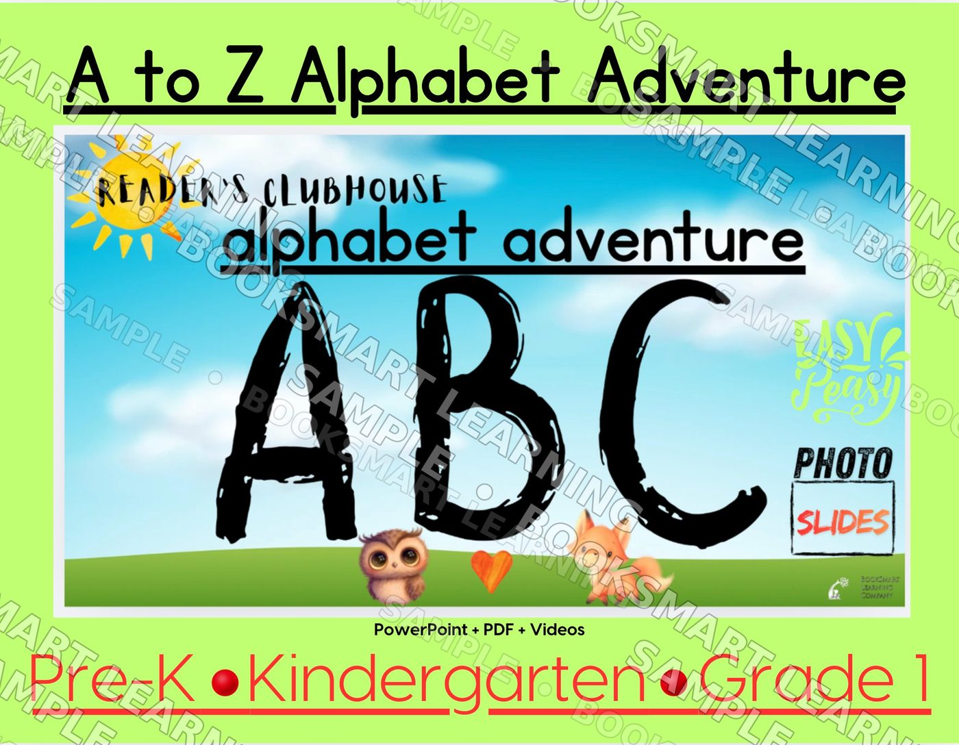 Reader's Clubhouse A to Z Alphabet Adventure, sample preview