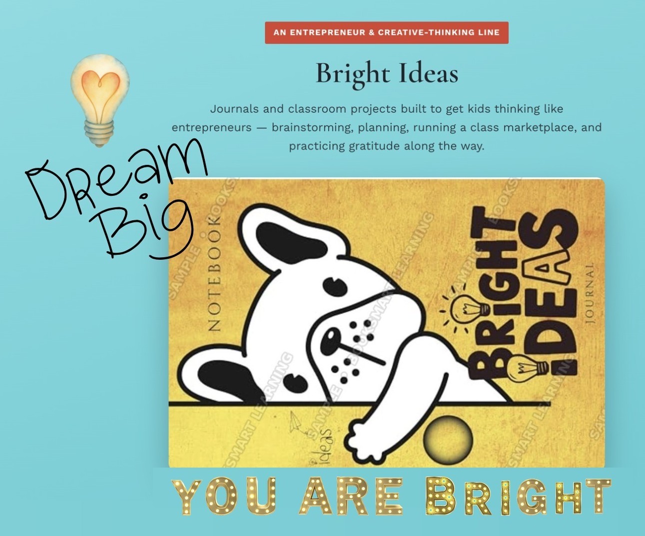 Bright Ideas — entrepreneur and creative-thinking journals for kids, Dream Big, You Are Bright