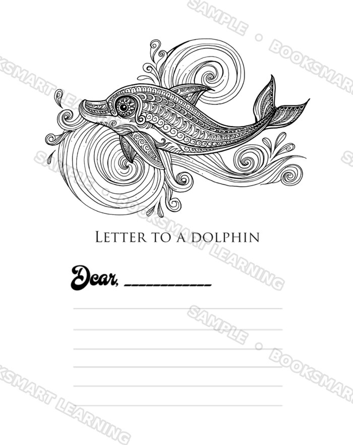 My Turtle Journal Letter To A Dolphin creative writing prompt page, sample preview