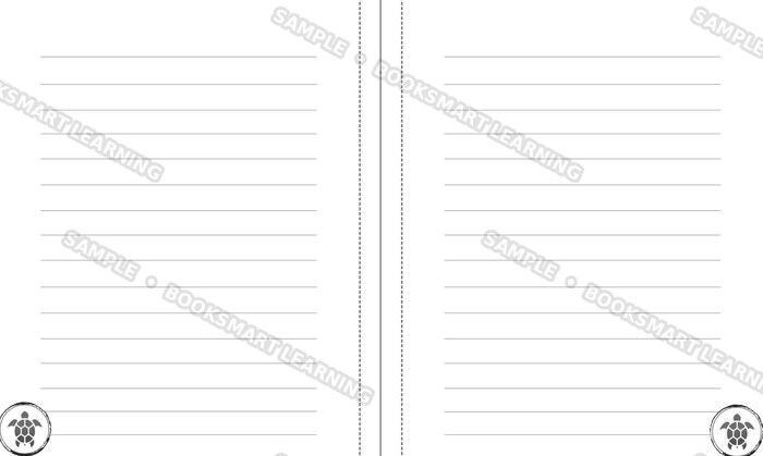 My Turtle Journal lined writing pages with a turtle stamp reward, sample preview