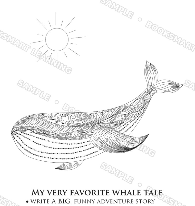 My Turtle Journal My Very Favorite Whale Tale writing and coloring page, sample preview