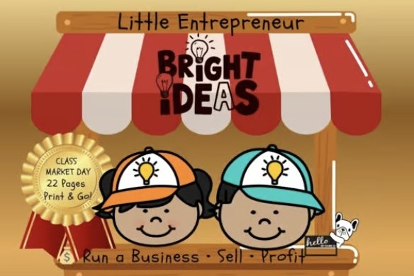 Market Day Project for Elementary — Little Entrepreneur classroom economy unit cover, sample preview