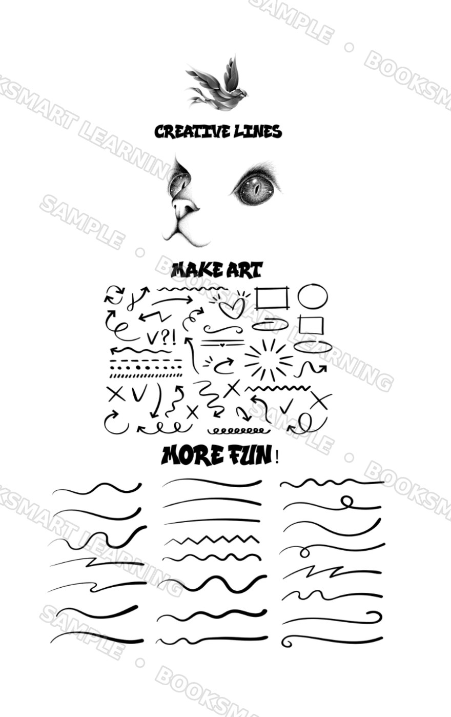 Creative Lines make art interior page, sample preview