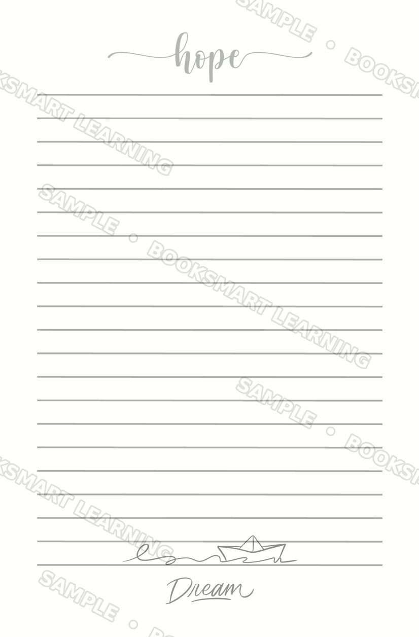Hope and Dream Journal interior page, sample preview