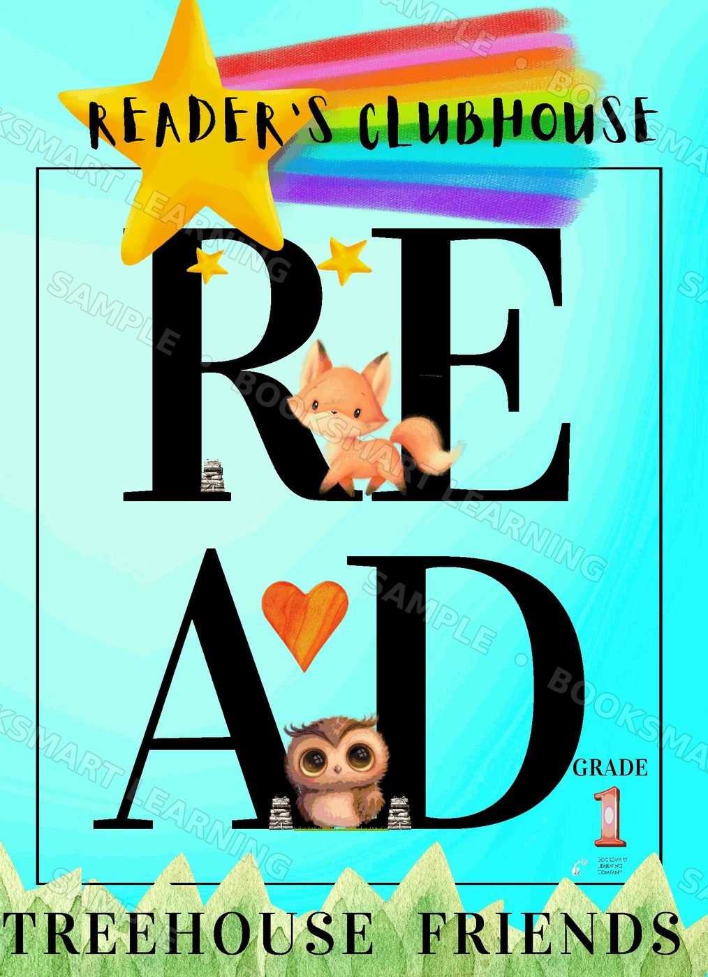 Treehouse Friends reading journal for 1st grade — a fun kids reading log and book report notebook with a woodland fox and owl